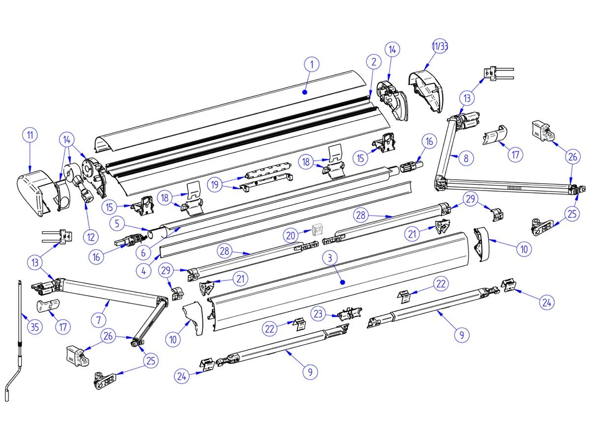 Thule Omnistor Knikarm Links 6300 300-500 1 Thule Omnistor Knikarm Links 6300 300-500