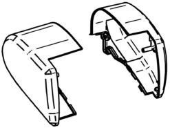 Thule Omnistor Set Eindkappen Cassette 6300 Wit